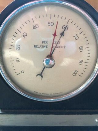 Vintage MCM Bakelite Cantilever Hygrometer Swift & Anderson Thermometer 2