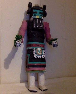Vintage Hopi Kachina Figure.  Cottonwood.  Multicolor.  Handmade.  14 ".