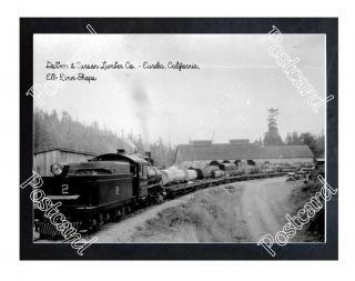 Historic Dolbeer & Carson Lumber Co.  - Eureka,  California Train Postcard