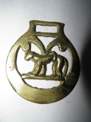 Vtg Horse Harness Brass Monkey Medallion Badge Equestrian Bridle Tack Saddle