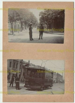 Chinese Photos Tram Etc ? Shanghai Tientsin Peking ? China Album Page C.  1900