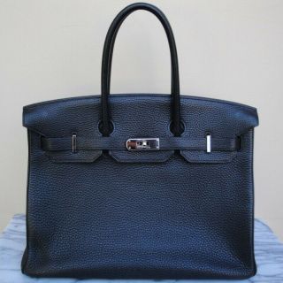 Authentic Hermes 35 Bag Black Handbag