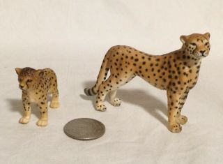 Schleich Female Cheetah Mother & Baby Cub 14614 Animal Figures Retired