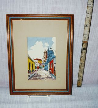 Signed Antique Watercolors Venice,  Italy,  Done In Blues Old