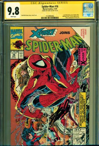 Spider - Man 16 Cgc 9.  8 Wp Ss Signed By Stan Lee - Last Mcfarlane Art X - Force