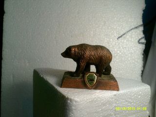 Vintage Metal Smoky Mountains Miniature Bear Souvenir 2 "