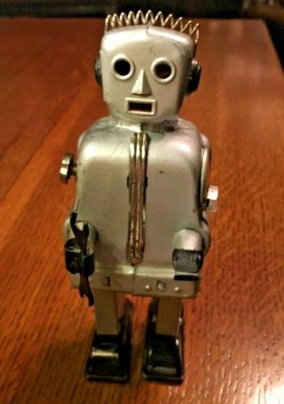 Vintage Tin Nomura Zoomer Robot,  Japan,  Silver Version,  1955,