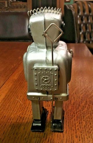 Vintage tin Nomura Zoomer Robot,  Japan,  silver version,  1955, 3