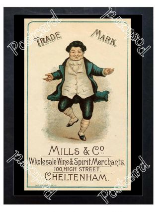 Historic Mills & Co Wine & Spirit Merchants,  Cheltenham Advertising Postcard