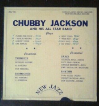 Chubby Jackson And His All Star Band 10 " Lp Jazz Records Njlp105 Vg