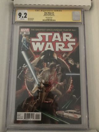 Cgc Ss 9.  2 Signed Stan Lee Star Wars 1 2015 Marvel Comic Great Xmas Gift Idea