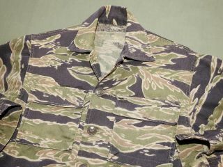 Us Army Vietnam Special Forces Lrrp " Arvn " Tiger Stripe Camo Combat Shirt N/mint