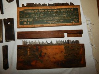 VINTAGE STANLEY NO.  55 COMBINATION WOODWORKING PLANE & 4 BOXES OF CUTTERS 3