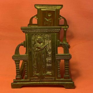 Vintage Real Bronze Art Nouveau Cast Iron Bronze Expandable Bookends Rack 9887