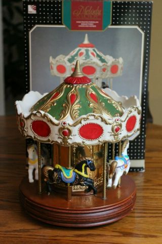 Waco Melody In Motion Merry Go Round Horse Carousel Porcelain Japan Org Box