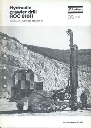 Equipment Brochure - Atlas Copco - Roc 810h Hydraulic Crawler Drill 1977 (e4555)