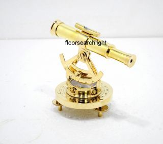 Collectible Antique Brass Alidade Telescope With Compass Nautical Vintage Style