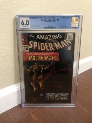 Spider - Man 28 (cgc 6.  0) Ow/w Pages; Origin/1st App.  Molten Man (c 26245)