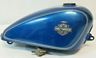 Vintage Harley Davidson Sportster Peanut Tank Gas Fuel Blue Tank