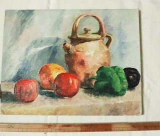 Vintage French Provence Still Life Oil Painting Dated And Signed C.  1940