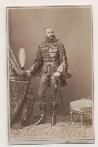 Vintage Cdv Emperor Franz Joseph I Of Austria Emil Rabending Photo