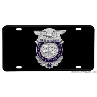 North Carolina State Highway Patrol First Sergeant Rank Aluminum License Plate