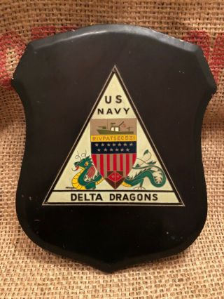 Vintage U.  S.  Vietnam Insignia Plaque Navy Delta Dragons River Patrol 531 Large