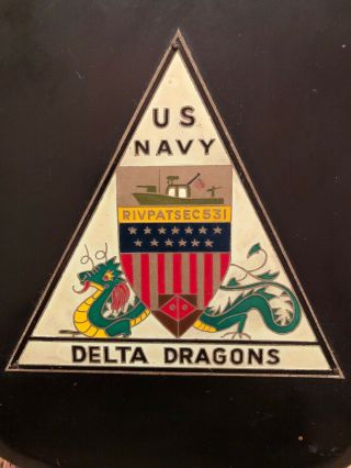 Vintage U.  S.  Vietnam Insignia Plaque Navy Delta Dragons River Patrol 531 Large 2