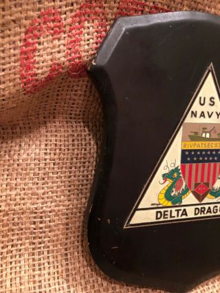 Vintage U.  S.  Vietnam Insignia Plaque Navy Delta Dragons River Patrol 531 Large 3