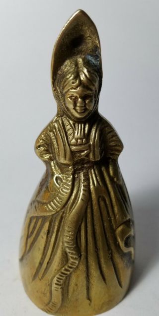 Brass Bronze Metal Lady Bell - Very Detailed