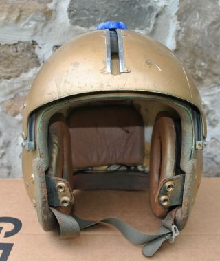 Us Navy Aph - 5 Single Visor Gold Flight Helmet Size Medium