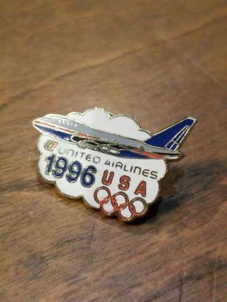 Us Olympics United Airlines Vintage 1996 Pin Back