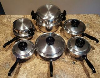 Vintage 13 Piece Townecraft Chef’s Ware 18 - 8 3 Ply Stainless Steel Cookware Set