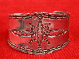 Fred Weekoty - Zuni - Vintage - Silver Cuff Bracelet - Native American