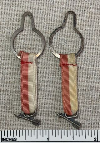 Two (2) Vintage Order Of The Arrow Boy Scout Pocket Dangle Ribbons Sterling Oa