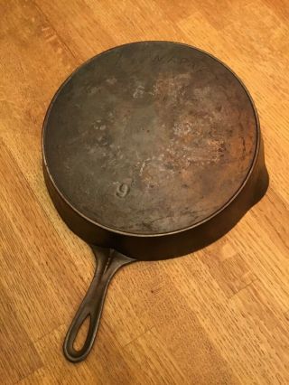 Wapak 9 Cast Iron Skillet With Ghost Mark Erie 1