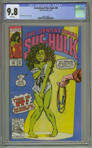 Sensational She - Hulk 40 Cgc 9.  8 Jump Rope Cover Dc 1992