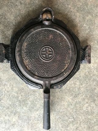 Vintage Cast Iron Griswold 8 Camping Waffle Iron Unique