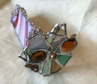 Handmade Stained Glass Kaleidoscope with Hearts 2