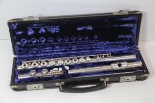 Gemeinhardt M3s Solid Silver Flute With Case Elkhart,  Ind Vintage 611731