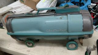 Mid Century Modern Electrolux Baby Blue Canister Vacuum Model G Automatic