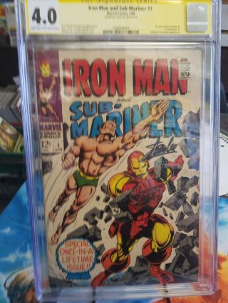Iron Man & Sub - Mariner 1 Cgc 4.  0 Signed Stan Lee
