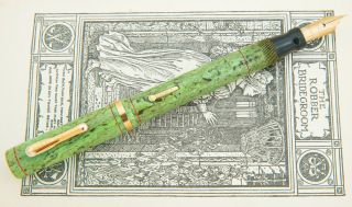 Vintage Conklin Endura Fountain Pen Oversize Lime Green Ready To Write