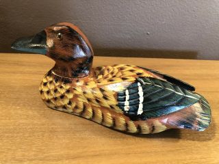 Vintage Mallard Wooden Duck Decoy Wood Carving Hand Painted Carved