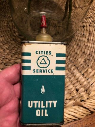 Vintage Cities Service Utility Oil Can 4 Oz.  Empty