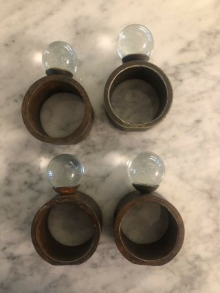 Jan Barboglio Iron And Glass Ball Napkin Rings - set of 4 3