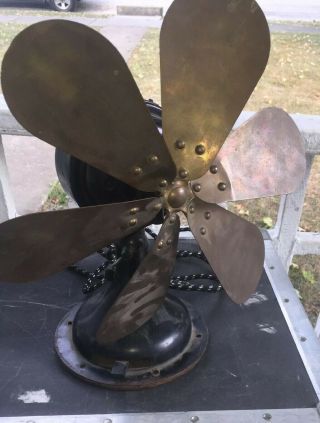 Antique Westinghouse 6 Brass Blade Fan 12 " For Restoration Repair Or Parts Look