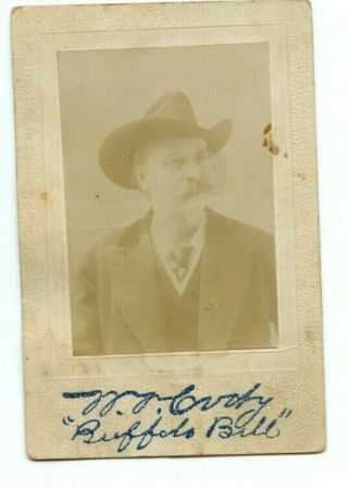 Buffalo Bill William Cody Signed Cabinet Card Wild West Historic Figure