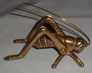 Vintage Brass Grasshopper Cricket Insect Paper Weight PRIORITY MAIL 2