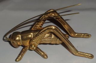 Vintage Brass Grasshopper Cricket Insect Paper Weight PRIORITY MAIL 3